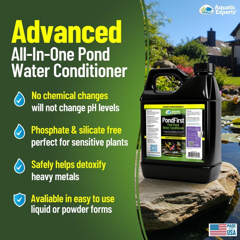 Aquatic Experts PondFirst Pond Water Conditioner - Concentrated Instant Dechlorinator for Fish Ponds, Makes Water Safe for Koi and Goldfish, Made in The USA, Aquatic Experts (Liquid - 2 Liters) - Image 4